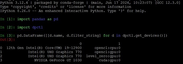code sample of the process